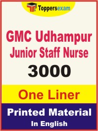 GMC Udhampur Junior Staff Nurse One Liner Book in English