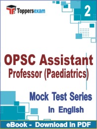 OPSC Assistant Professor (Paediatrics) Test PDF Book In English - Question Paper
