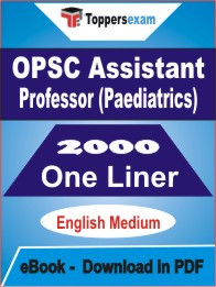 OPSC Assistant Professor (Paediatrics) One Liner Book PDF in English