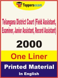 Telangana District Court (Field Assistant, Examiner, Junior Assistant, Record Assistant) One Liner Book in English.