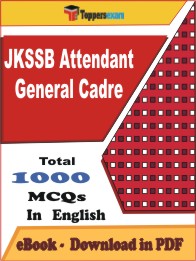 JKSSB Attendant General Cadre PDF Book In English - MCQ / Objective Questions