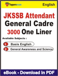 JKSSB Attendant General Cadre One Liner Book PDF in English