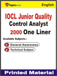 IOCL Junior Quality Control Analyst One Liner Book in English
