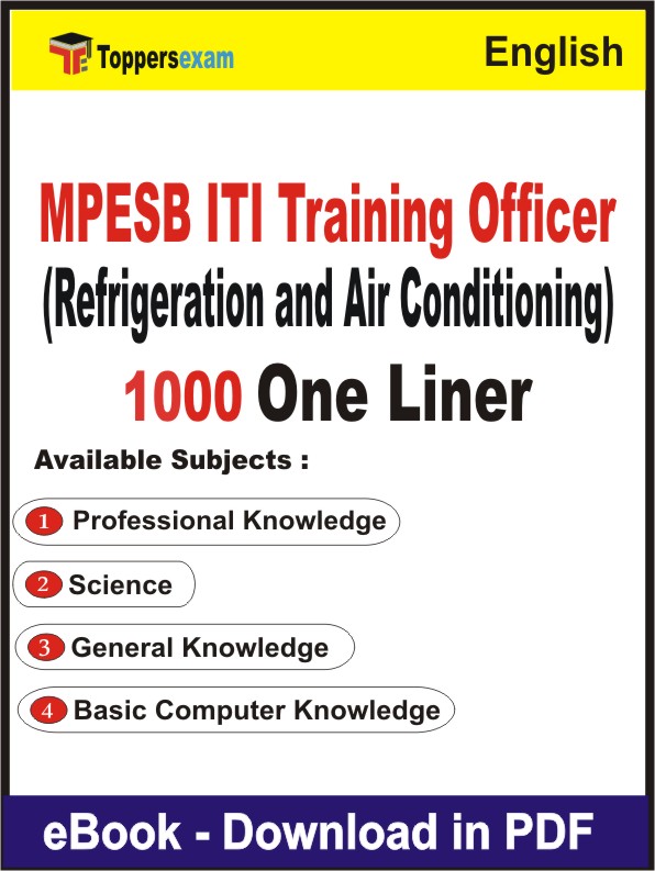 MPESB ITI Training Officer (Refrigeration and Air Conditioning) One Liner Book PDF in English
