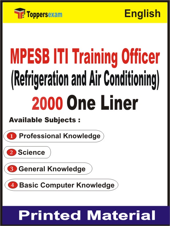 MPESB ITI Training Officer (Refrigeration and Air Conditioning) One Liner Book in English