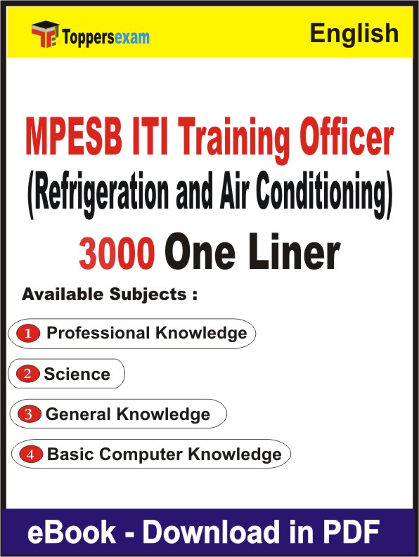 MPESB ITI Training Officer (Refrigeration and Air Conditioning) One Liner Book PDF in English