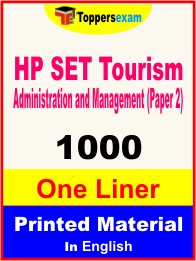 HP SET Tourism Administration and Management (Paper 2) One Liner Book in English
