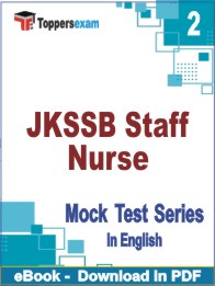 JKSSB Staff Nurse PDF Book In English - Question Paper