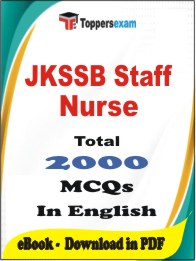 JKSSB Staff Nurse PDF Book In English - MCQ / Objective Questions