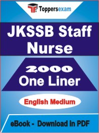 JKSSB Staff Nurse One Liner Book PDF in English