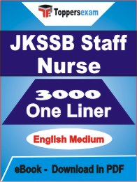 JKSSB Staff Nurse One Liner Book PDF in English