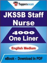 JKSSB Staff Nurse One Liner Book PDF in English