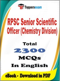 RPSC Senior Scientific Officer (Chemistry Division) PDF Book In English - MCQ / Objective Questions