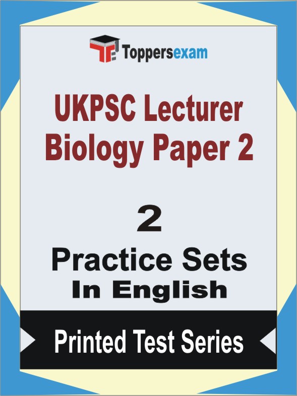UKPSC Lecturer Biology (Paper 2) Book in English - Question Paper / Practice Set