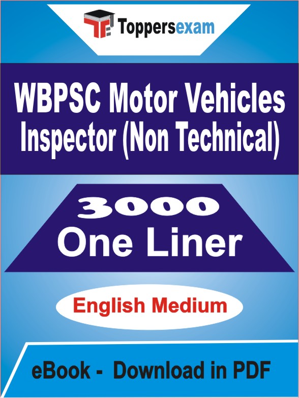 WBPSC Motor Vehicles Inspector (Non Technical) One Liner Book PDF in English