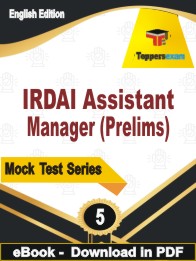 IRDAI Assistant Manager (Prelims) Test PDF Book In English - Practice Set