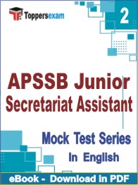 APSSB Junior Secretariat Assistant Test PDF Book In English - Question Paper