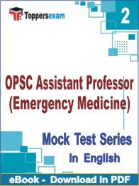 OPSC Assistant Professor (Emergency Medicine) Test PDF Book In English - Question Paper