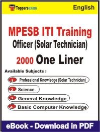 MPESB ITI Training Officer (Solar Technician) One Liner Book PDF in English