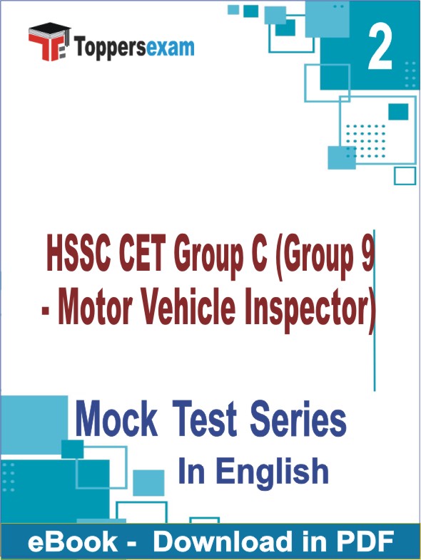 HSSC CET Group C (Group 9 - Motor Vehicle Inspector) PDF Book In English - Question Paper