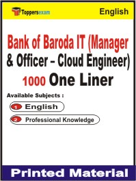 Bank of Baroda IT (Manager & Officer โ Cloud Engineer) One Liner Book in English