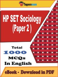 HP SET Sociology (Paper-2) PDF Book In English - MCQ / Objective Questions