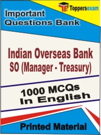 Indian Overseas Bank SO (Manager - Treasury) Book in English - Objective MCQ