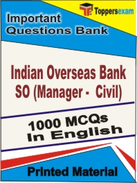 Indian Overseas Bank SO (Manager - Civil) Book in English - Objective MCQ
