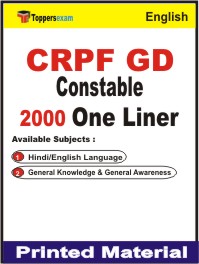 CRPF GD Constable One Liner Book in English