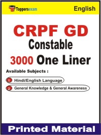 CRPF GD Constable One Liner Book in English