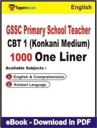 GSSC Primary School Teacher CBT 1 (Konkani Medium) One Liner Book PDF in English