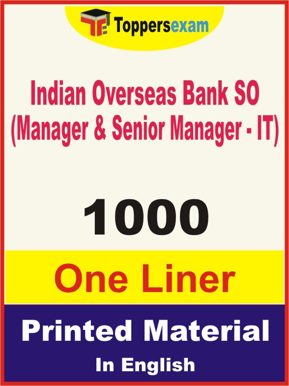 Indian Overseas Bank SO (Manager & Senior Manager - IT) One Liner Book in English