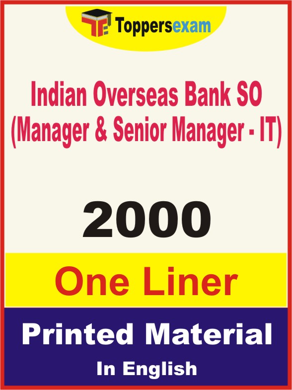 Indian Overseas Bank SO (Manager & Senior Manager - IT) One Liner Book in English