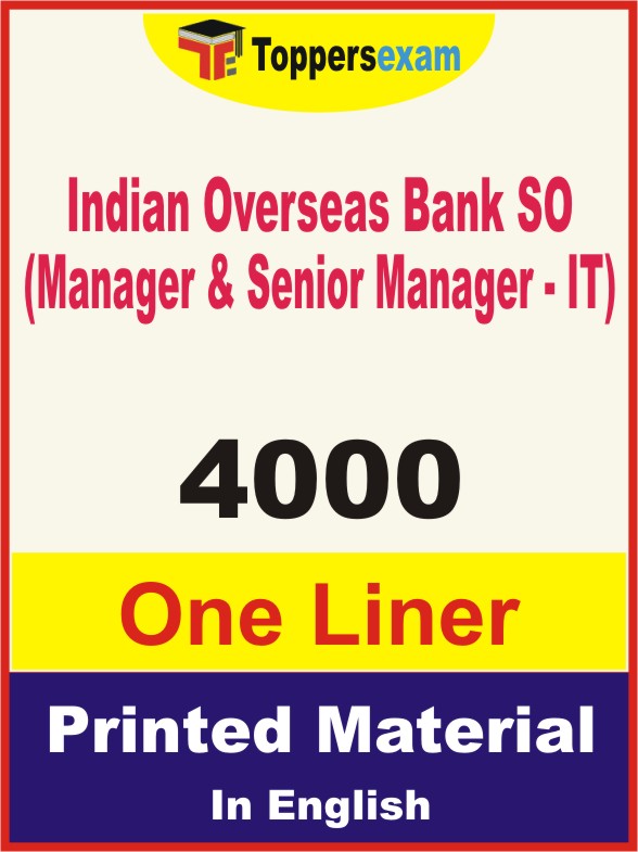 Indian Overseas Bank SO (Manager & Senior Manager - IT) One Liner Book in English