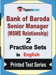 Bank of Baroda Senior Manager (MSME Relationship) Book in English - Question Paper / Practice Set