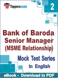 Bank of Baroda Senior Manager (MSME Relationship) Test PDF Book In English - Question Paper