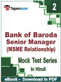Bank of Baroda Senior Manager (MSME Relationship) Test PDF Book In Hindi - Question Paper