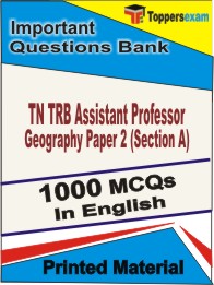 TN TRB Assistant Professor Geography Paper 2 (Section A) Book in English - Objective MCQ