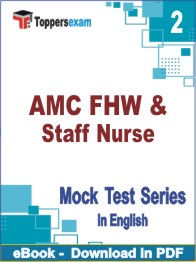 AMC FHW & Staff Nurse Test PDF Book In English - Question Paper