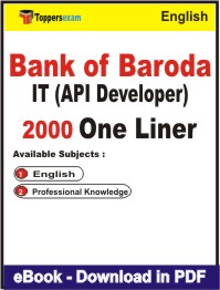Bank of Baroda IT (API Developer) One Liner Book PDF in English