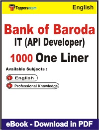 Bank of Baroda IT (API Developer) One Liner Book PDF in English