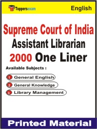 Supreme Court of India Assistant Librarian One Liner Book in English