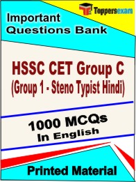 HSSC CET Group C (Group 1 - Steno Typist Hindi) Book in English - Objective MCQ
