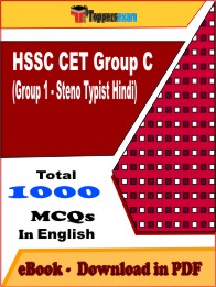 HSSC CET Group C (Group 1 - Steno Typist Hindi)PDF Book InEnglish - MCQ / Objective Questions