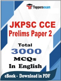 JKPSC CCE Prelims (Paper-2) PDF Book In English - MCQ / Objective Questions