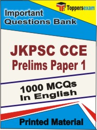 JKPSC CCE Prelims (Paper-1) Book in English - Objective MCQ