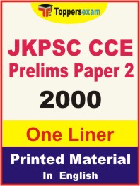 JKPSC CCE Prelims (Paper-2) One Liner Book in English