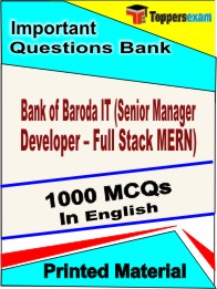 Bank of Baroda IT (Senior Manager Developer – Full Stack MERN) Book in English - Objective MCQ