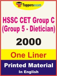 HSSC CET Group C (Group 5 - Dietician) One Liner Book in English