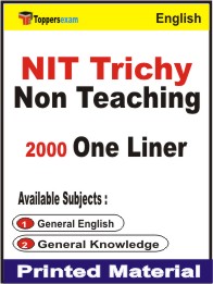 NIT Trichy Non Teaching One Liner Book in English